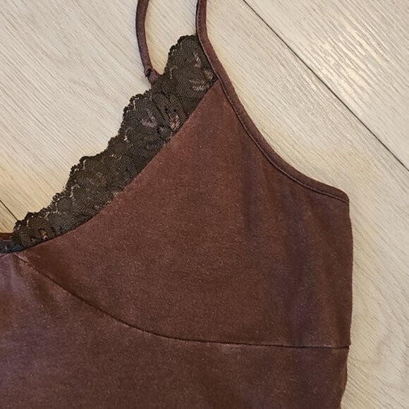 No Boundaries Y2K Baby Doll Lact Trim Spaghetti Strap Tank Top Jr - Picture 6 of 7